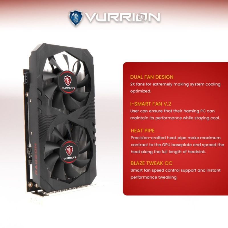 VGA AGS VURRION AMD RADEON RX 6500 XT 4GB DDR6 64 BIT