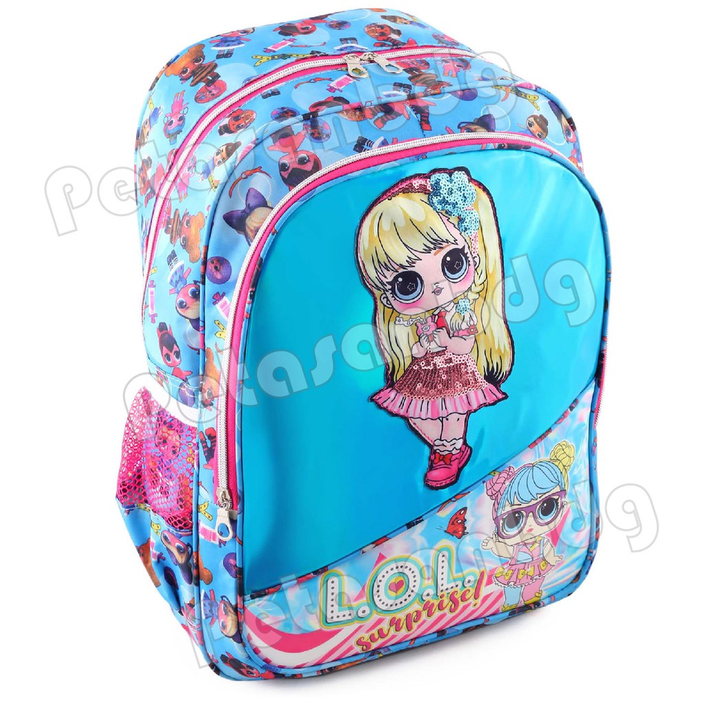 PTS - Ransel Sekolah Anak Perempuan Karakter LOL SURPRISE - Ransel Hologram LED - DAYLIGHT - FREE BOTOL