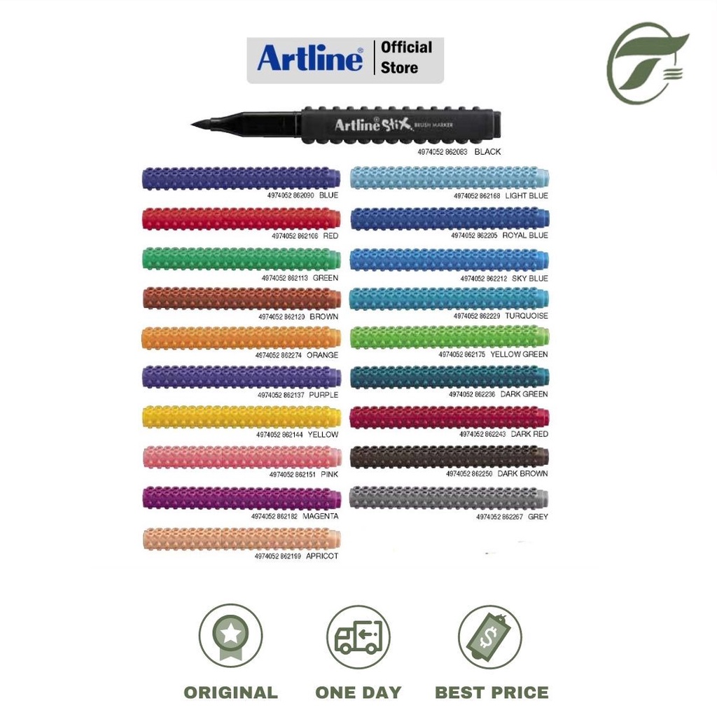 

SPIDOL STIX BRUSH MARKER ETX-F ARTLINE (BLUE/DARKGREEN/GREEN/TURQOUISE/ROYALBLUE/PURPLE/GRAY/SKYBLUE/YELLOWGREEN/BROWN/LIGHTBLUE/DARKBROWN/RED)