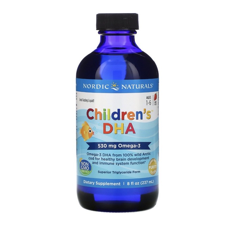 Children’s DHA Nordic Naturals Rasa Strawberry Omega 3 530mg 237ml