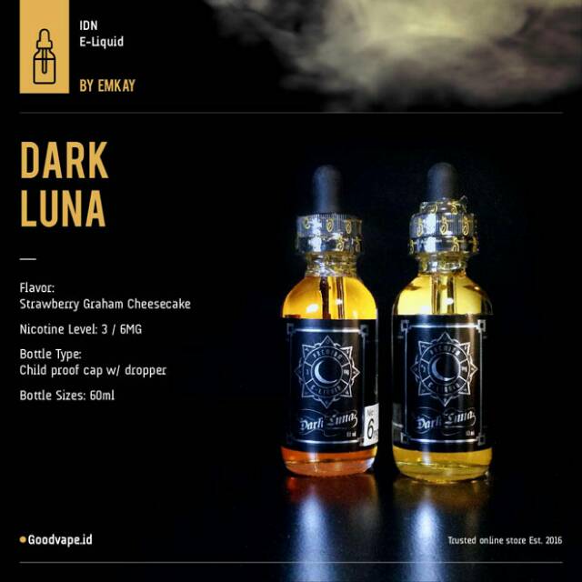 Dark Luna Strawberry Cheese 60ml Premium Indonesian Liquid By Emkay Shopee Indonesia