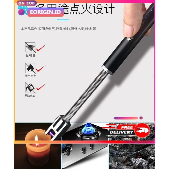 Premium Product Ori Korek Api Panjang Elektrik Pulse Gun Plasma Lighter Kompor Lilin - Paling Dimina