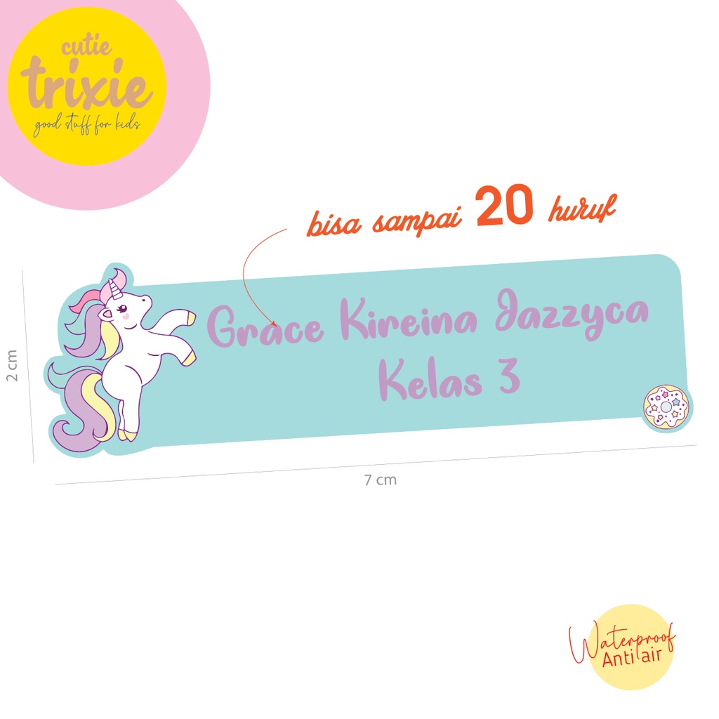 

Sticker Label Nama Waterproof Unicorn nama panjang