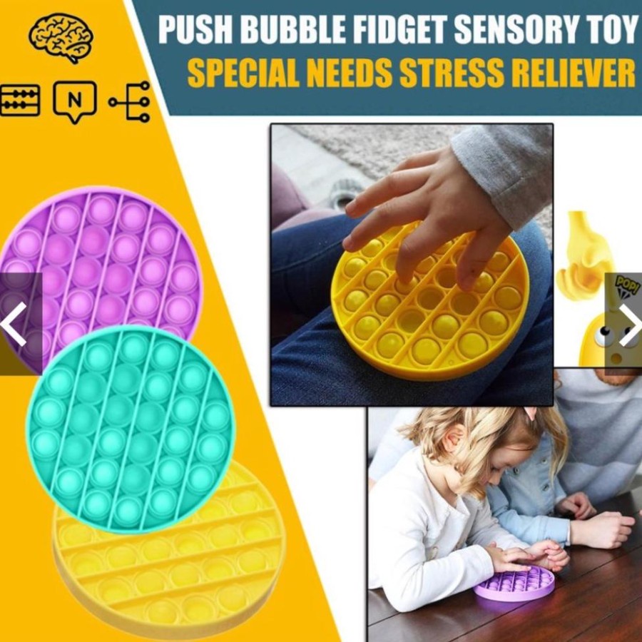 Mainan pop it murah popit Pop Its Square rainbow multicolor Fidget Toy Push bubble Penghilang Stress