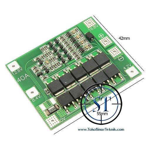 3S 40A Module Battery Baterai Case Charger Lithium Lion Cell 40 Amper 18650 PCB Protection Board 12.6V Balanced Charging