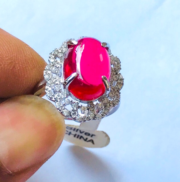 Cincin wanita //cincin batu ruby siam natural//perhiasan wanita //cincin