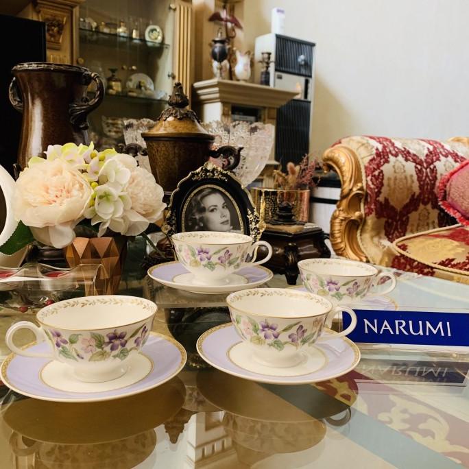 Tea cup set / Narumi / Flower Purple / mewah / cantik / indah /