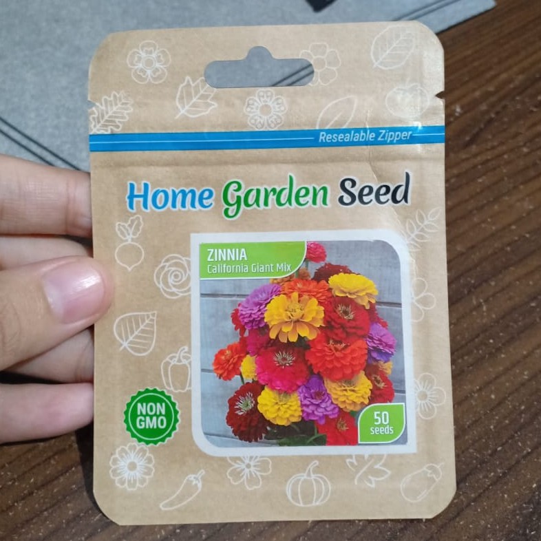 HGS - benih Bunga Zinnia California Giant mix colour isi 50 biji - biji bunga kertas