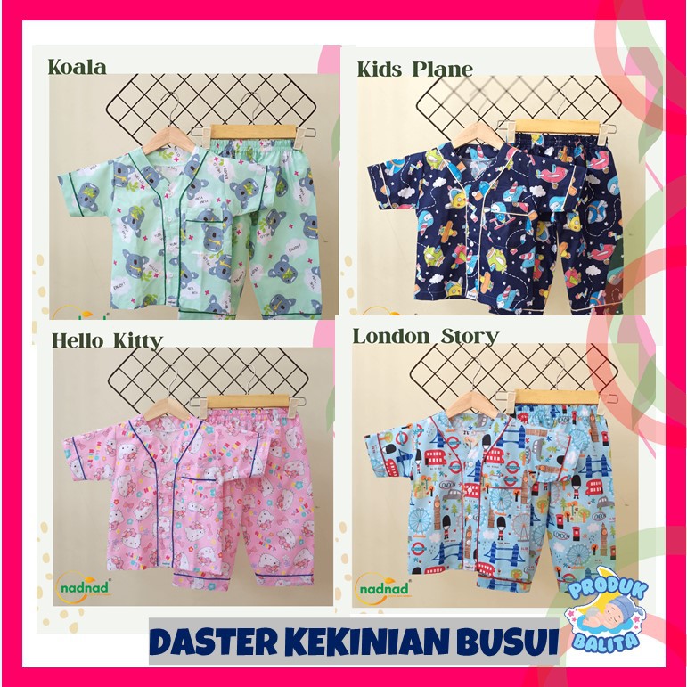 Piyama Piama Baju Tidur Bayi Pajamas Anak Balita Perempuan Laki laki Karakter One Set by Nadnad