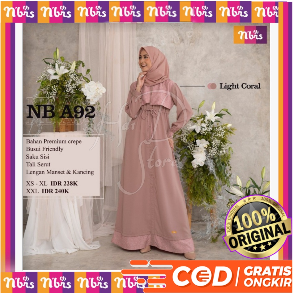 [Terbaru] Nibras Gamis Muslimah NB A92 Ready