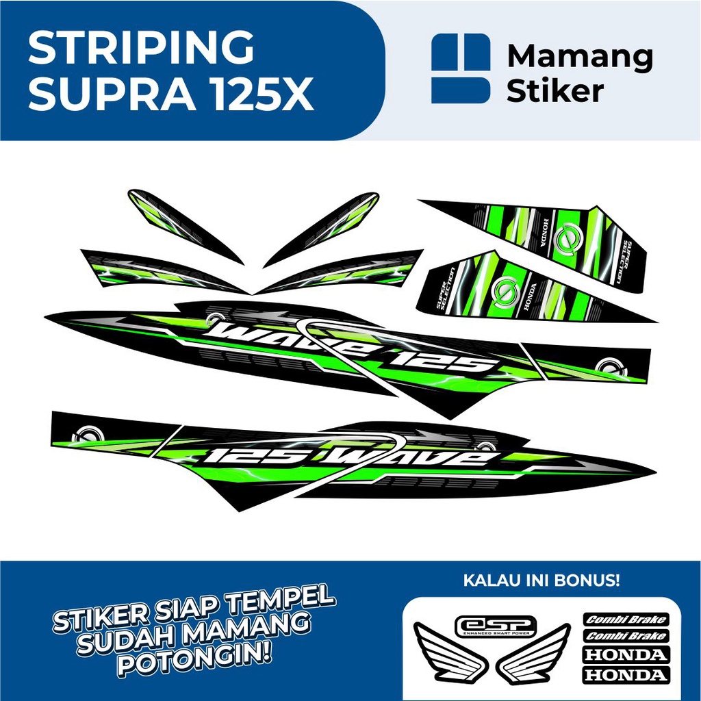 STRIPING SUPRA X 125 VARIASI 29/STICKER SUPRA X125 FI WAVE 2007 2008 2009 2010 LAMA/STIKER LIS HONDA