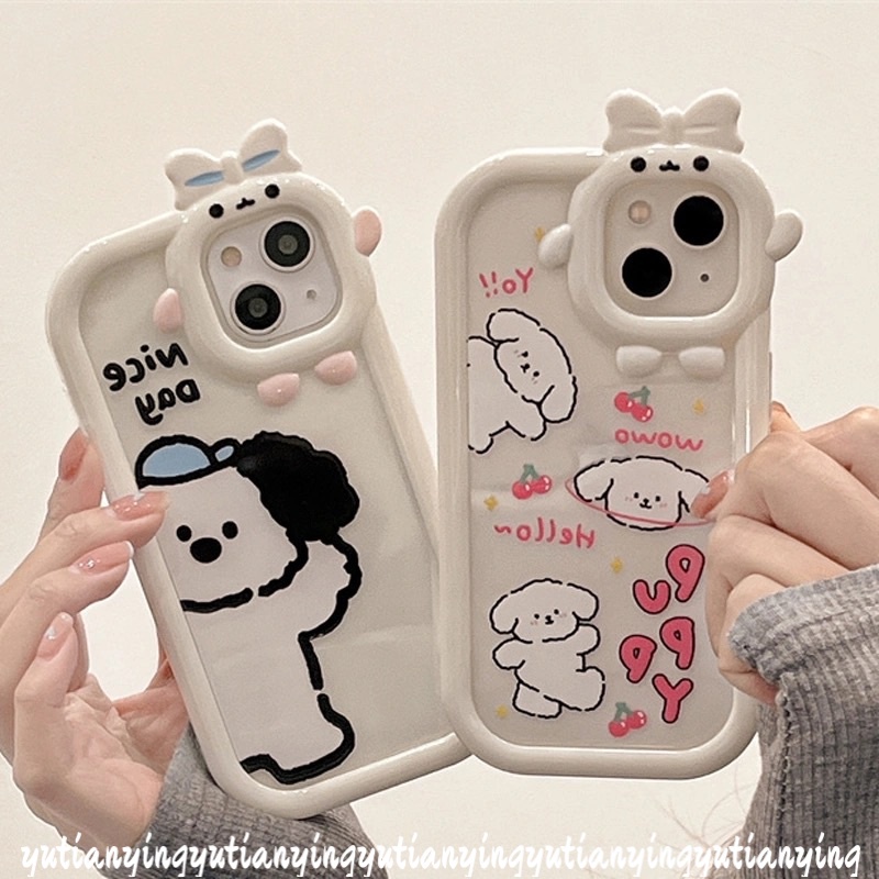 Soft Case TPU Glossy Motif Kartun Anjing Untuk IPhone 8Plus 6 6S 7 8 14 Plus 11 XR 13 12 11 14 Pro MAX XS MAX X SE 2020