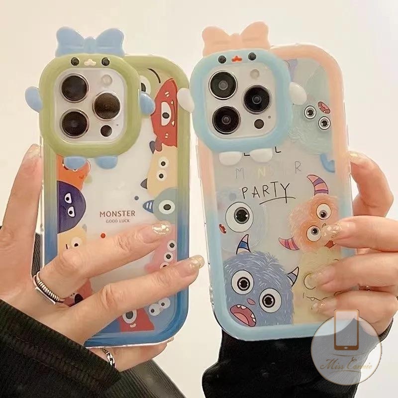 Case Monster Kecil Kartun Untuk Samsung A12 A04 A32 A04E A52 A53 A13 A03 A14 A50 A50s A04s A30s A03s A22 A51 A23 A52s A31 A21s A73 A02s A11 A71 A53 3D Lensa Monster Kecil Soft Case