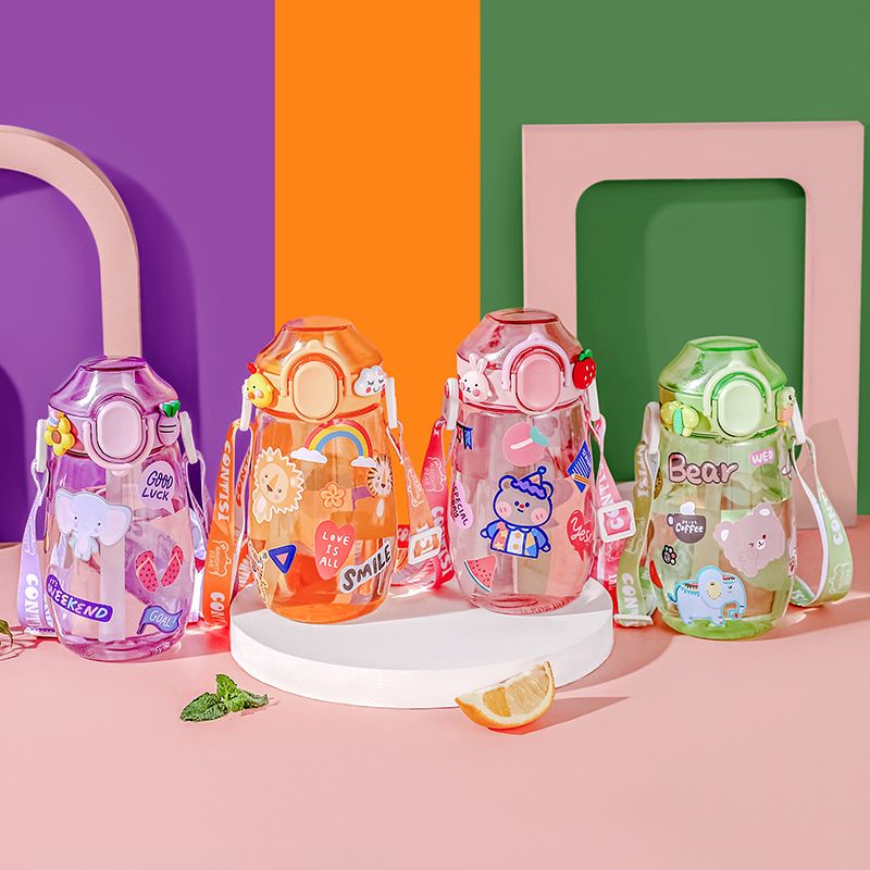 FREE STIKER 2 D Botol Minum Anak DENGAN TALI Lucu Water Bottle 400ML 4 VARIAN WARNA (BPA FREE)