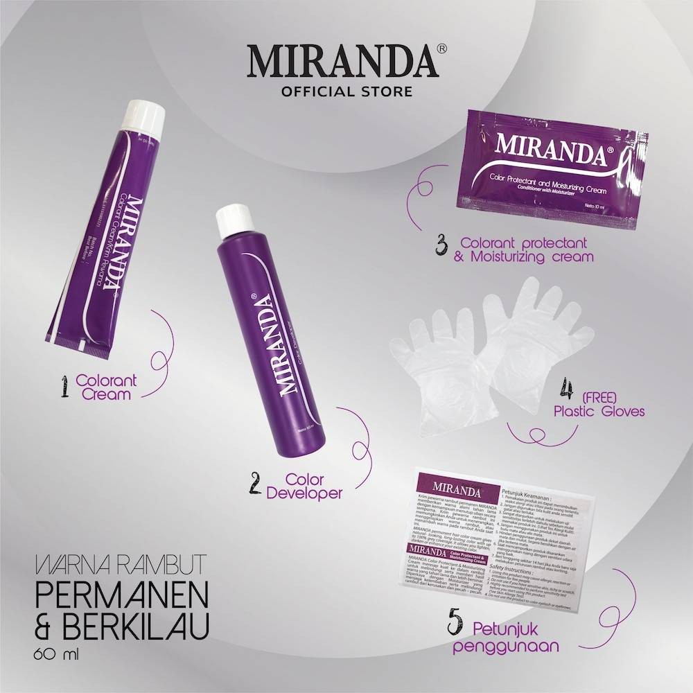 [ORIGINAL BPOM] PREMIUM MIRANDA PERMANENT HAIR COLOR 3D// Cat Rambut Pewarna Rambut Miranda