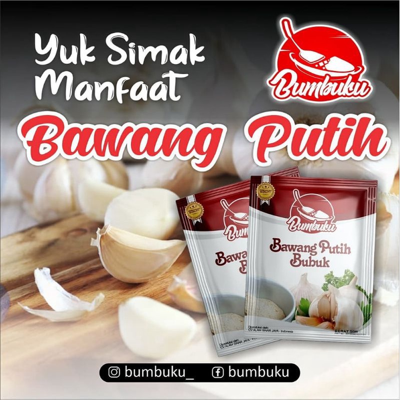 

Bawang Putih Bubuk sachet/renceng merk Bumbuku isi 5 gram x 12 sachet