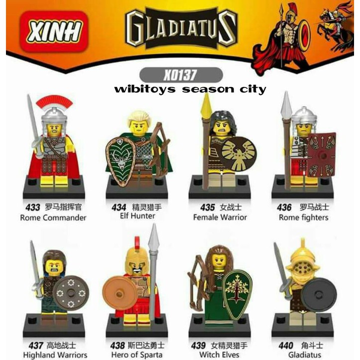 Lego Kw Xinh Minifigure Gladiator X0137 Gladiatus X 0137 - 7Dbac5 - Original Asli