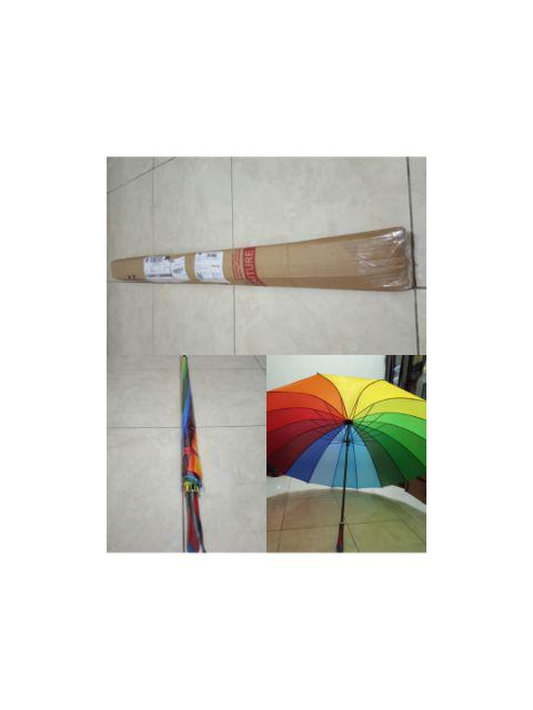 Payung Golf Warna Warni Pelangi Rainbow 16 Jari Jumbo Umbrella Payung Hujan