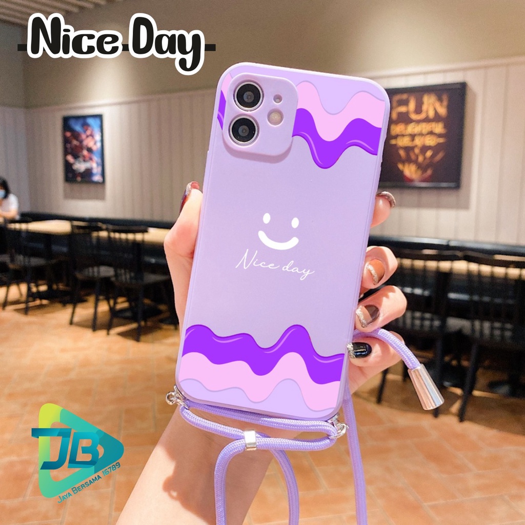 SOFTCASE SILIKON SLINGCASE TALI LANYARD STRAP PHONE MACARON PELINDUNG KAMERA NICE DAY OPPO VIVO SAMSUNG XIAOMI REALME IPHONE ALL TYPE JB5383