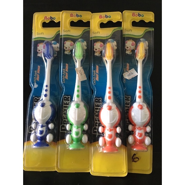 SALE - BOBO Premier sikat gigi anak karakter kartun doraemon LEMBUT SOFT Doraemon ada PEREKAT bisa D