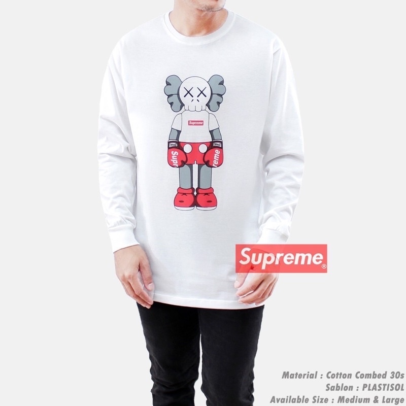 UNIQLO SUPREME BAJU KAOS T SHIRT TSHIRT ATASAN KAOS PRIA WANITA LENGAN PANJANG LONGSLEEVE DISTRO PRI