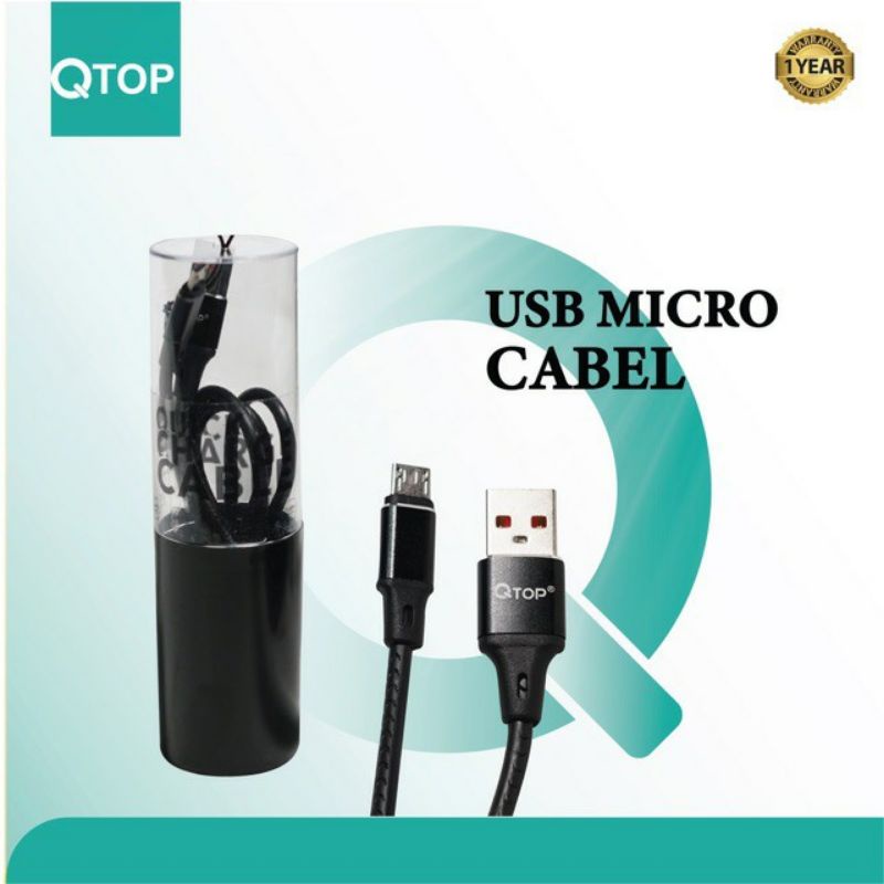 Kabel Data Qtop Botol Fast Charging 2A ORIGINAL USB Micro and USB Type C Support Samsung LG Sony ALL