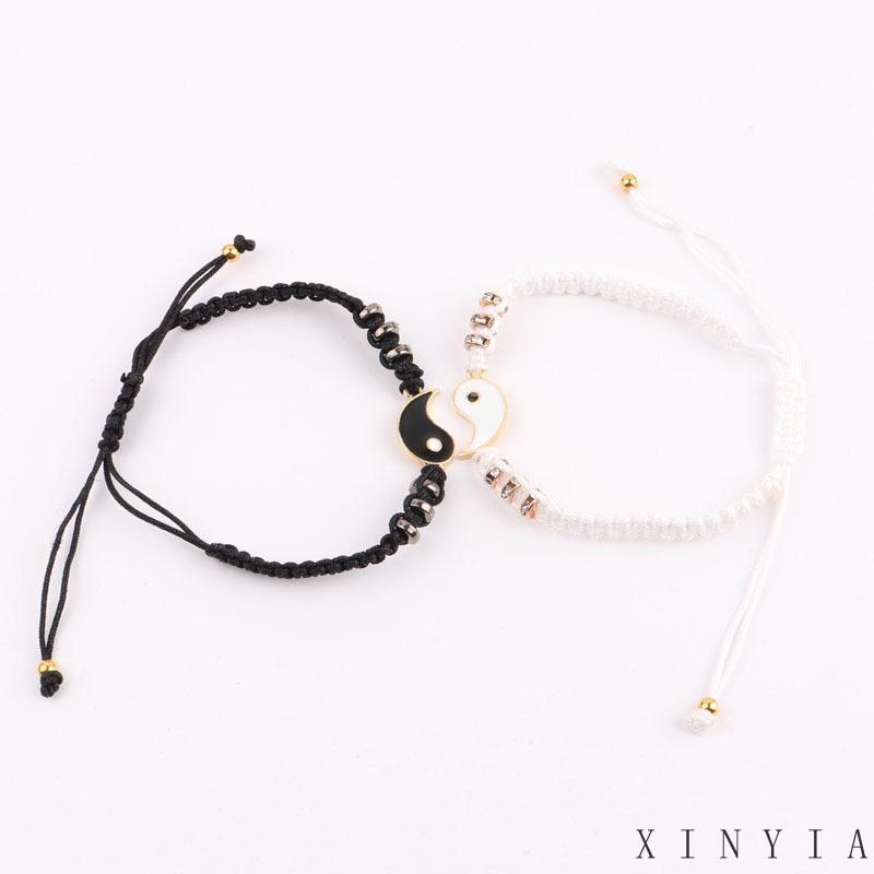 Xia.id Gelang Tangan Tali Woven Aksen Alloy Untuk Pasangan / Pria / Wanita