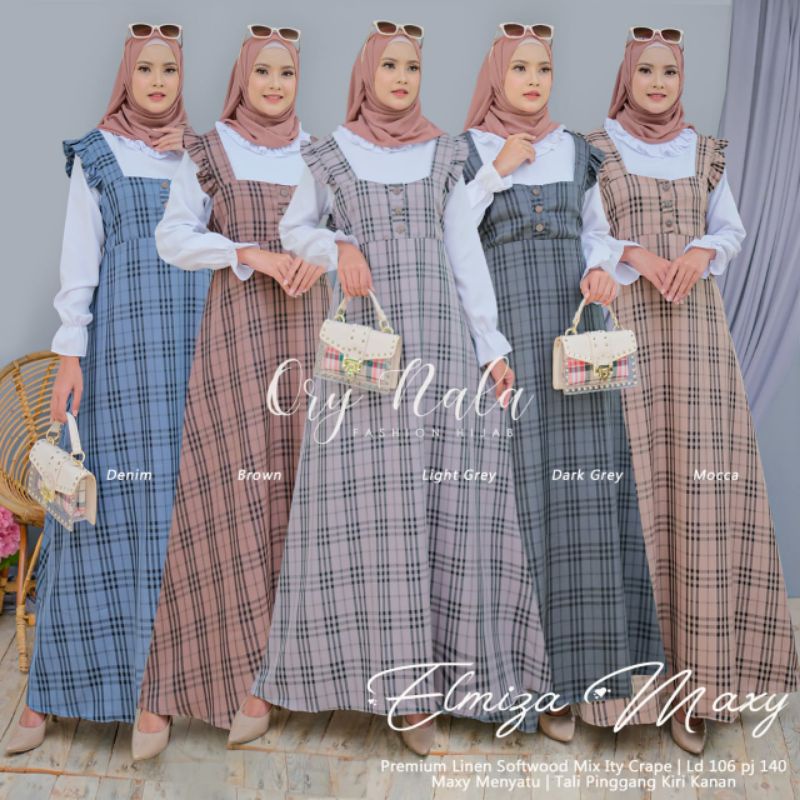 ELMIZA MAXI BY ORINALA/gamis/gamis solo/gamis linen/ity crepe/gamis terbaru/gamis lebaran/dress