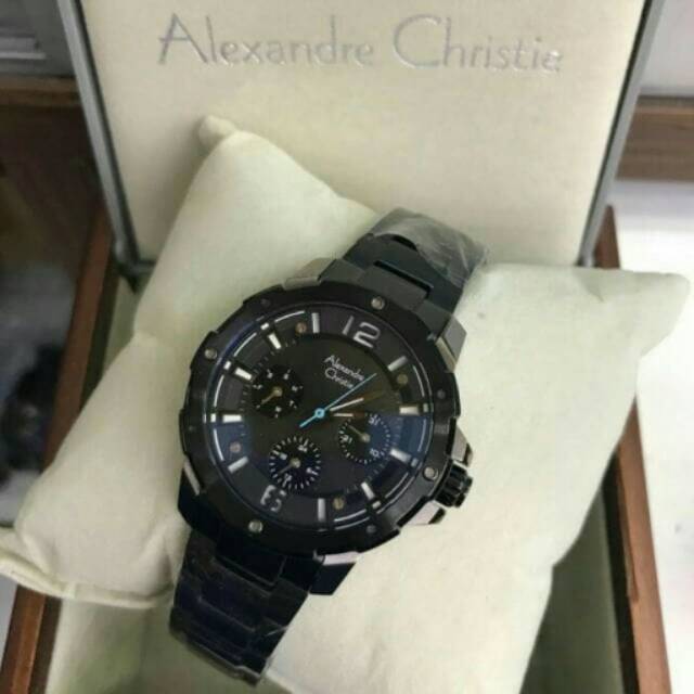Jam Tangan Wanita Alexandre Christie AC 6410 full Black List Biru
