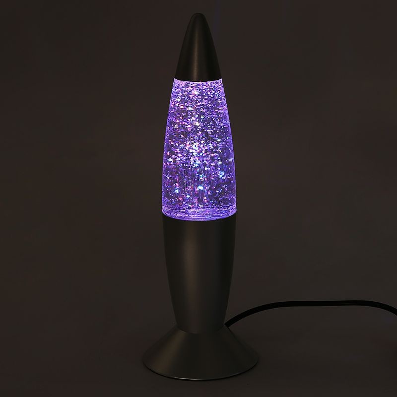 3D Rocket Multi Color Changing Lava Lamp RGB LED Glitter Night Light Gift