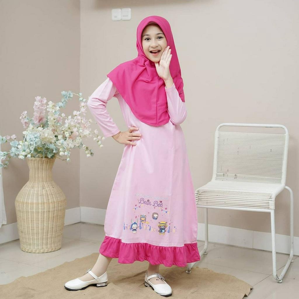 GAMIS ANAK CUTE SERIES FREE KERUDUNG USIA 2-10 TAHUN