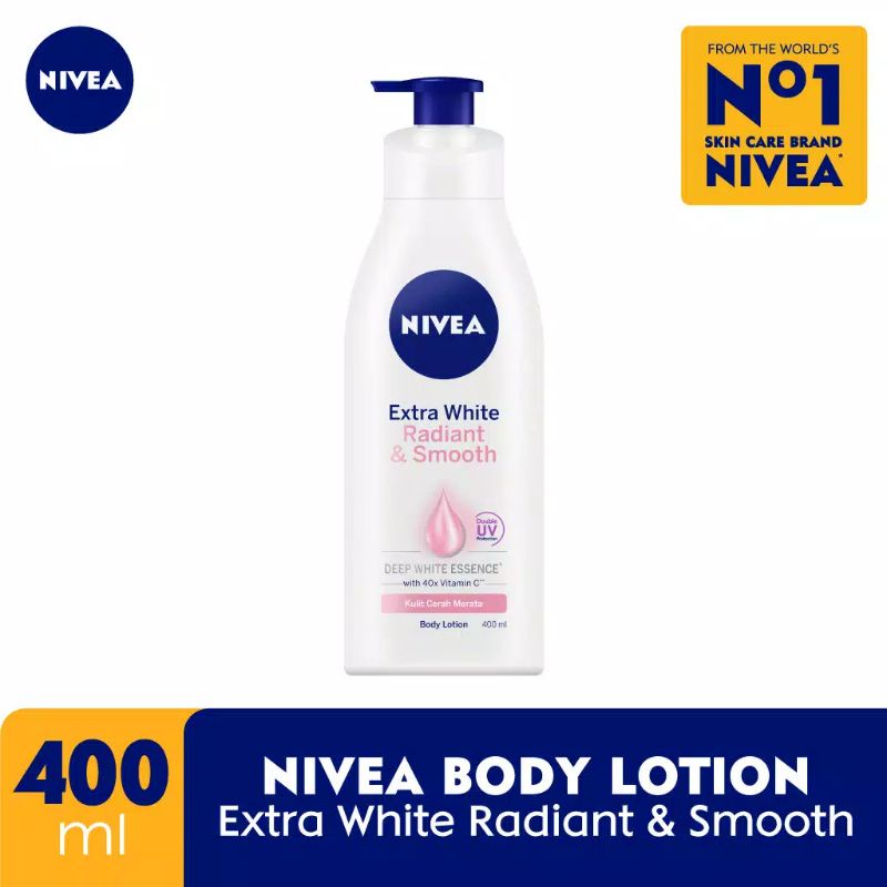 NIVEA Body Lotion 400ml - Extra White Radiant &amp; Smooth Skin Care 400 ml Pump