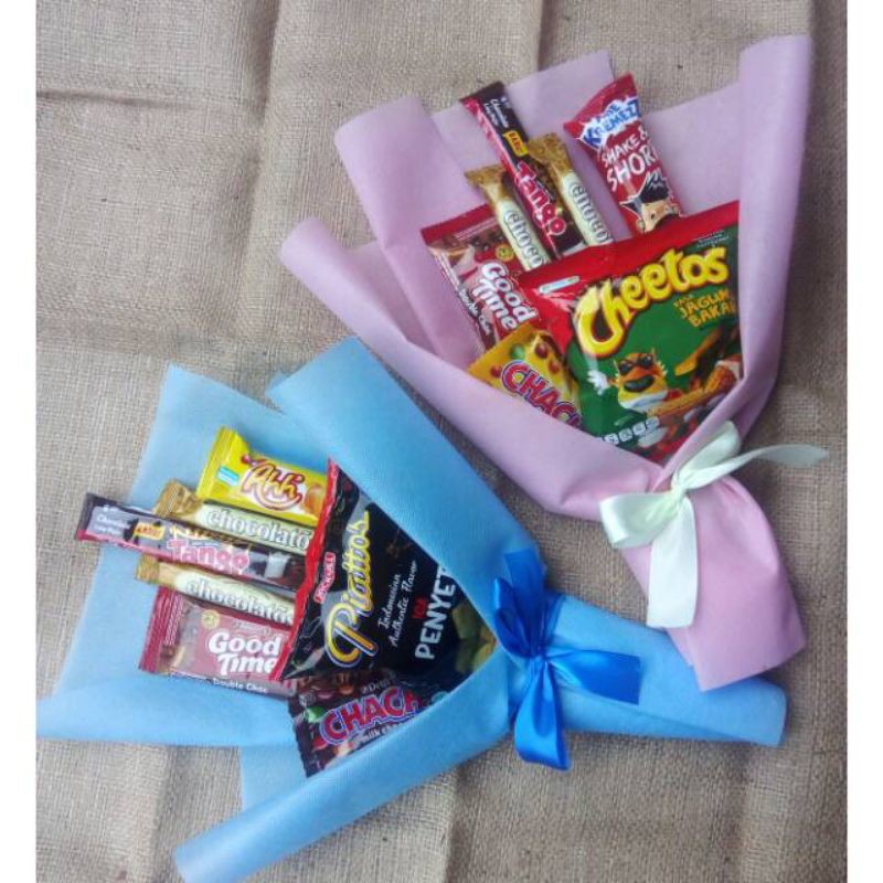 

Buket Snack Biru Pink