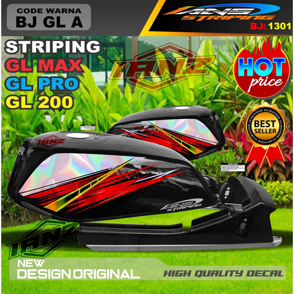 COSTUM STRIPING GL MAX NEW DESAIN VARIASI HOLOGRAM / STIKER VARIASI GL PRO TERBARU / STIKER MOTOR GL TERMURAH