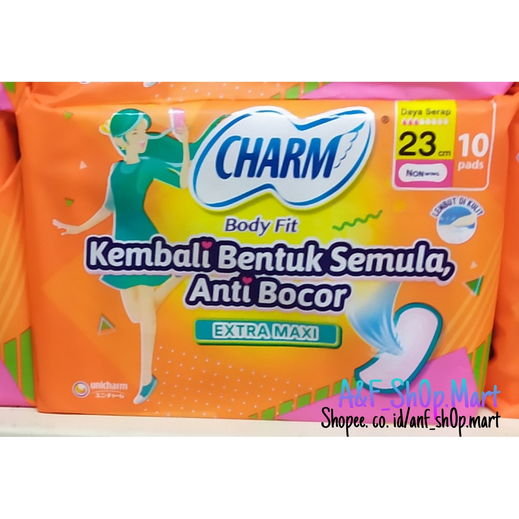 Charm Body Fit Extra Maxi Non Wing 23cm 10 pads