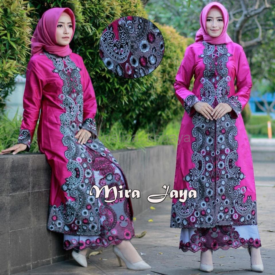 Good Quality Set kebaya pinang pink abu original Mira Jaya