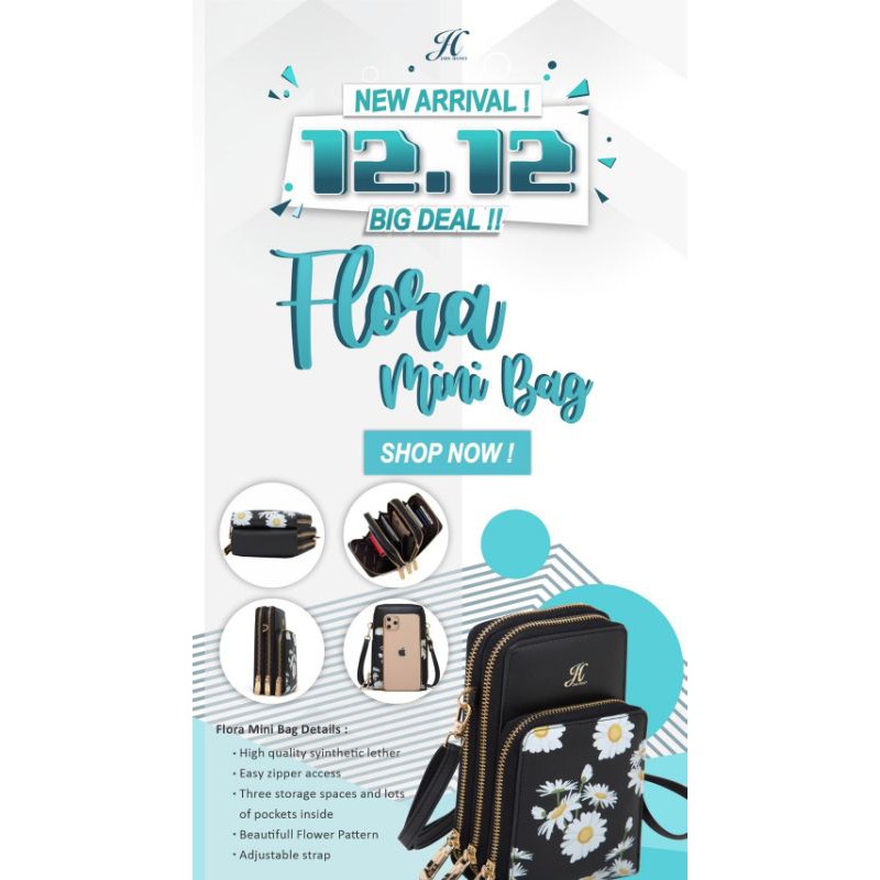 Flora mini bag Jimshoney 100% original tas selempang wanita flora minibag tas hp realpic cod