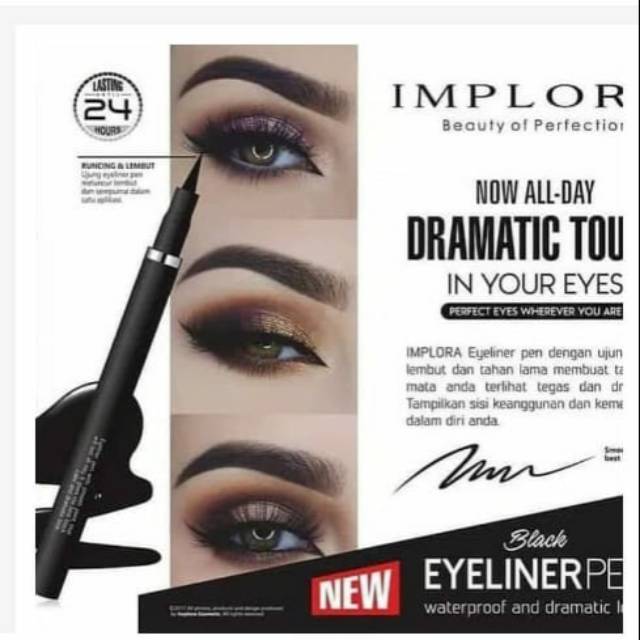 IMPLORA  EYELINER PEN /Eyeliner spidol waterproof/EYELINER/Implora