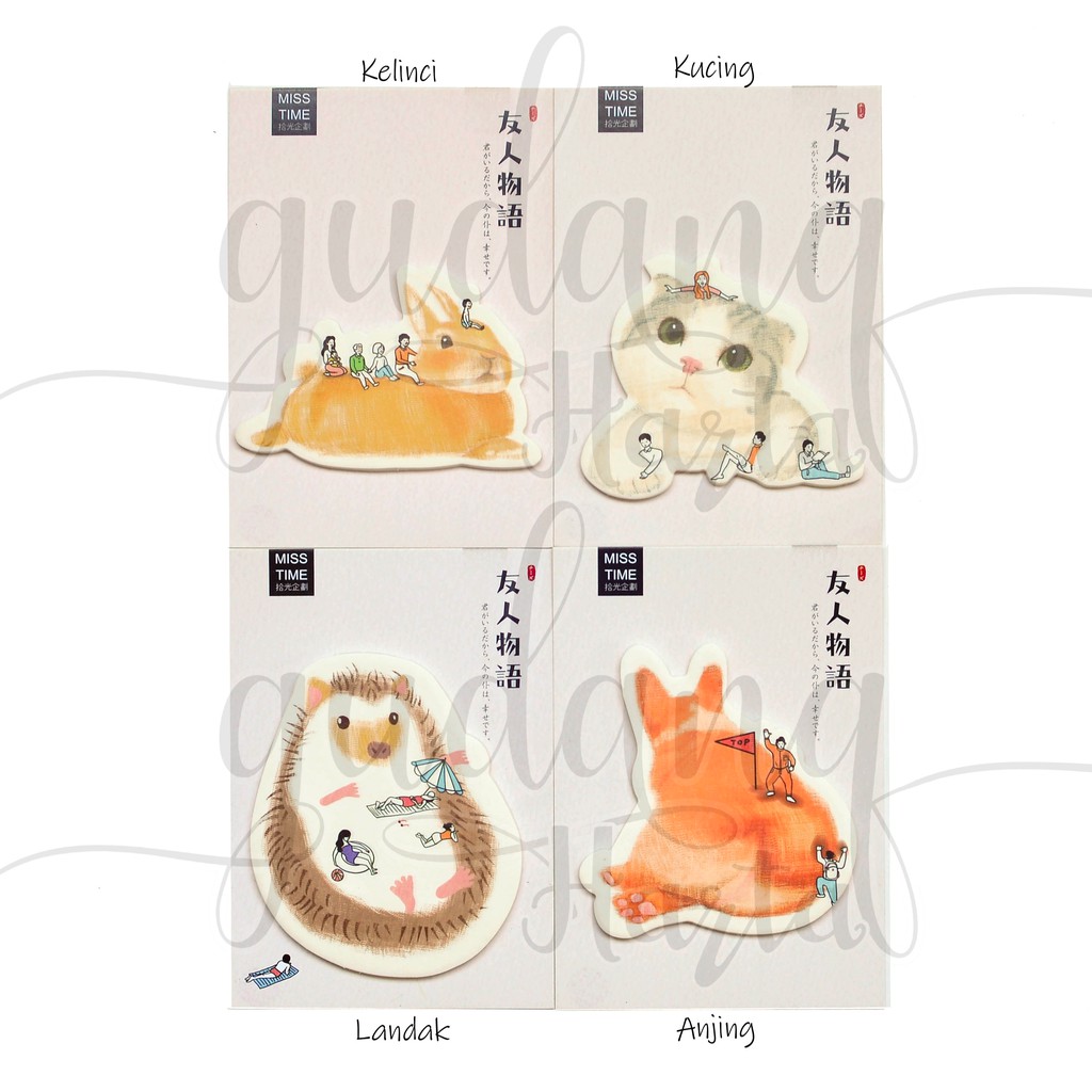 Sticky Notes Wood Animal Lucu Memo Unik Note DIY GH 301021