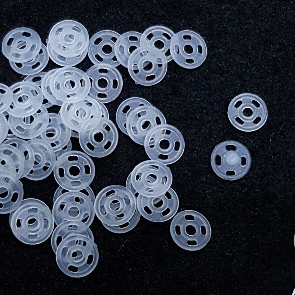Kancing Kam/Kancing Cetet Jepret Snap Button Plastik KAM Putih 7mm 100 pcs
