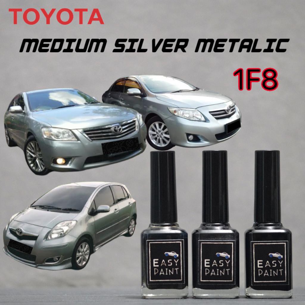 Cat Oles Medium Silver 1F8 Toyota Yaris Camry Altis Old Version Silver Kehijauan Penghilang Baret