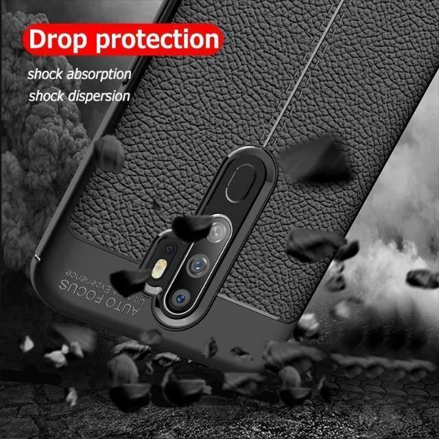 Case autofokus realme c11,6,6 pro,3,3 pro leather case - casing