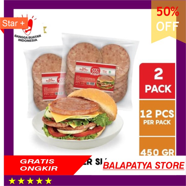 

TERMURAH KIBIF Beef Burger Slice Daging Burger Sapi 12 Pcs Multipack