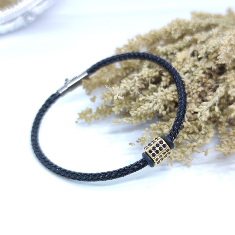 Gelang Pria Tali Kawat Waterproof Anti Air