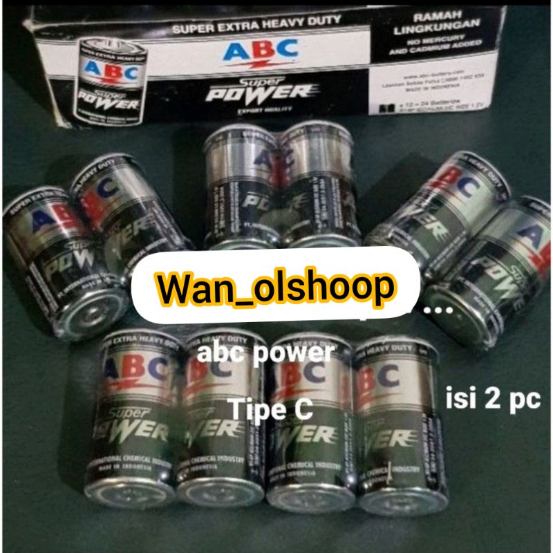 batre abc power tipe c ( 1 pcs isi 2 )1.5v