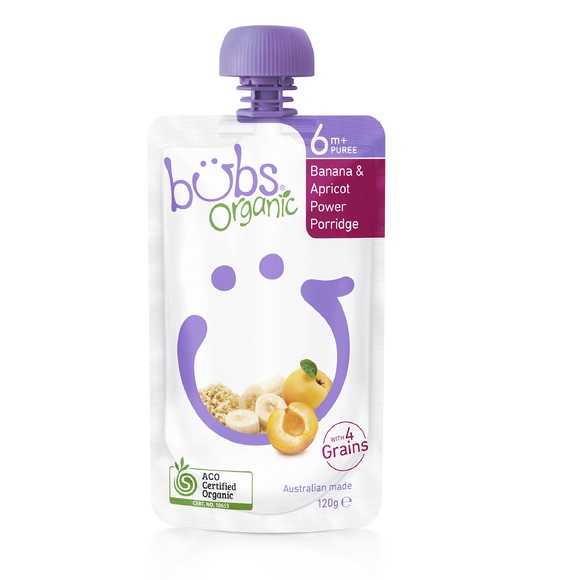 

ROMAN BUBS ORGANIC PF BANANA & APRICOT POWER PORRIDGE 6+ 120G