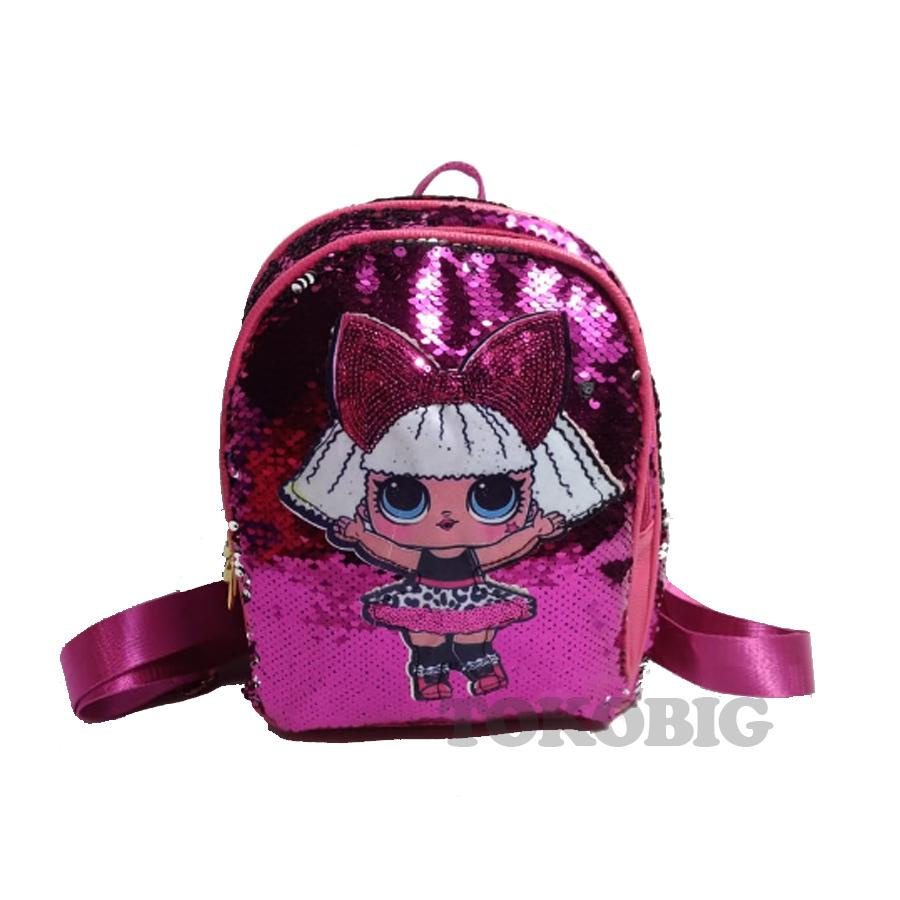 Tas Ransel Sequin LOL Sprise Tas Anak Perempuan Berubah Ketika diusap