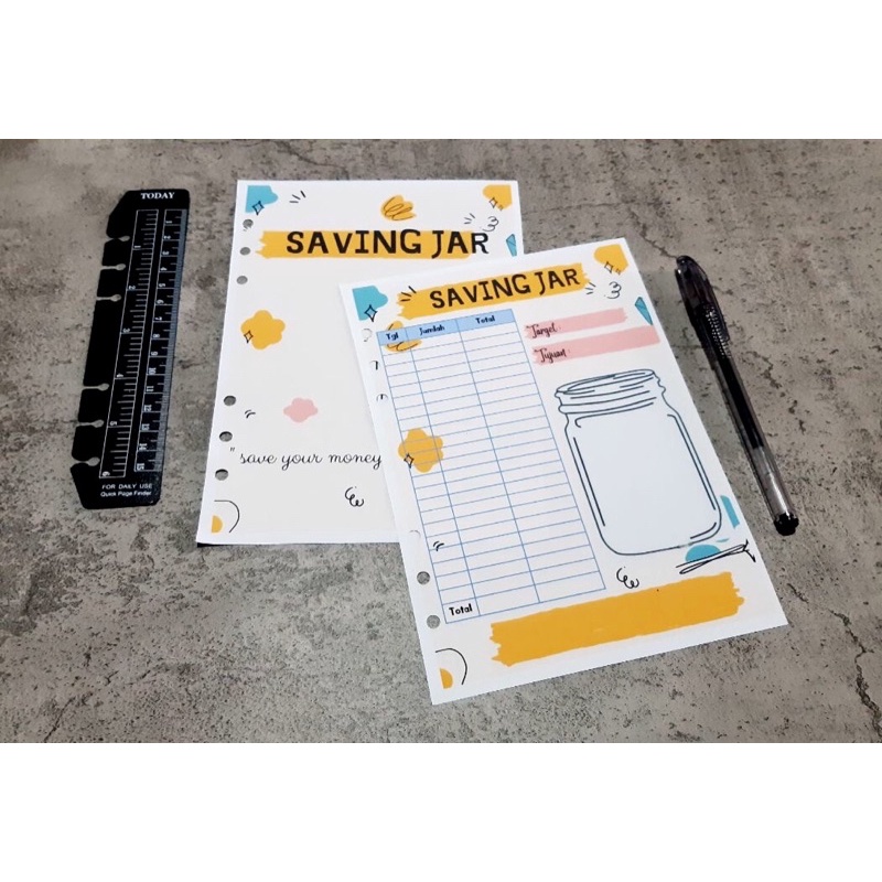 Loose Leaf Budgeting Keuangan Binder A5 Tabungan Target Catatan Keuangan Akuntansi Saving Jar Tantangan Menabung Kaleng Jurnal Journaling Daily Financial Planner Daily Activity-2