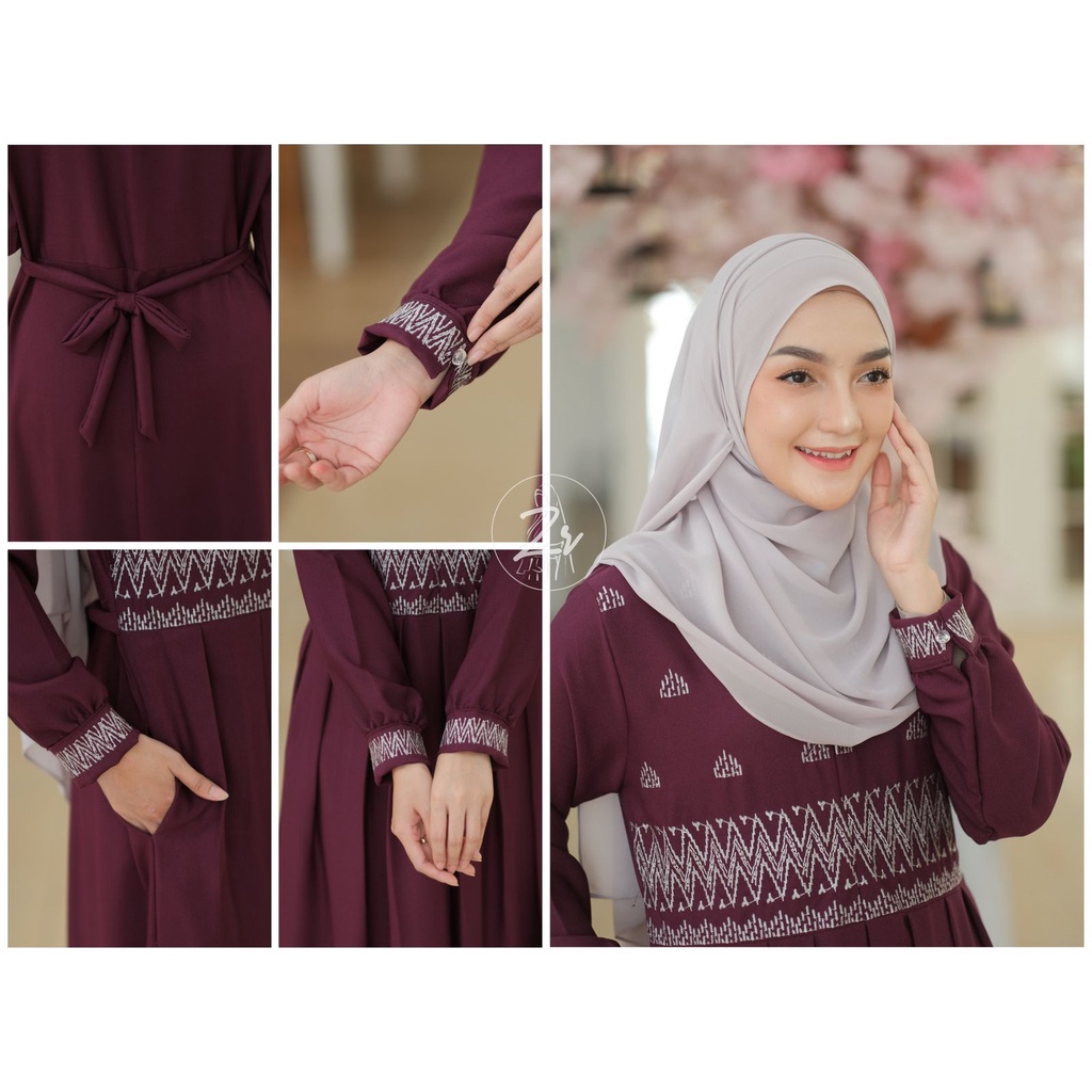 Zoya Aini dan Erena dress bordir asli ori by zr cantik gamis pesta wanita terbaru baju selebgram