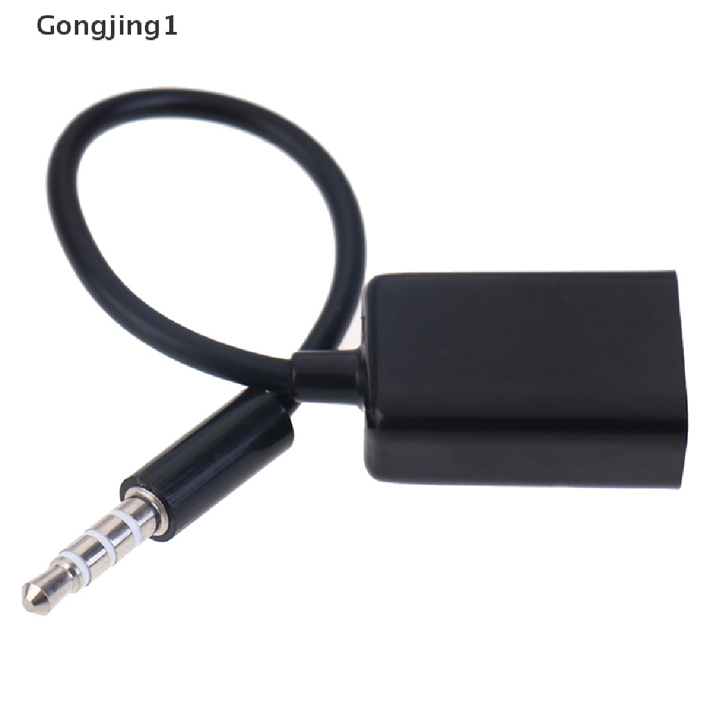 Gongjing1 Kabel Konverter Audio AUX 3.5mm Male Ke USB 2.0 Female Untuk MP3 Mobil